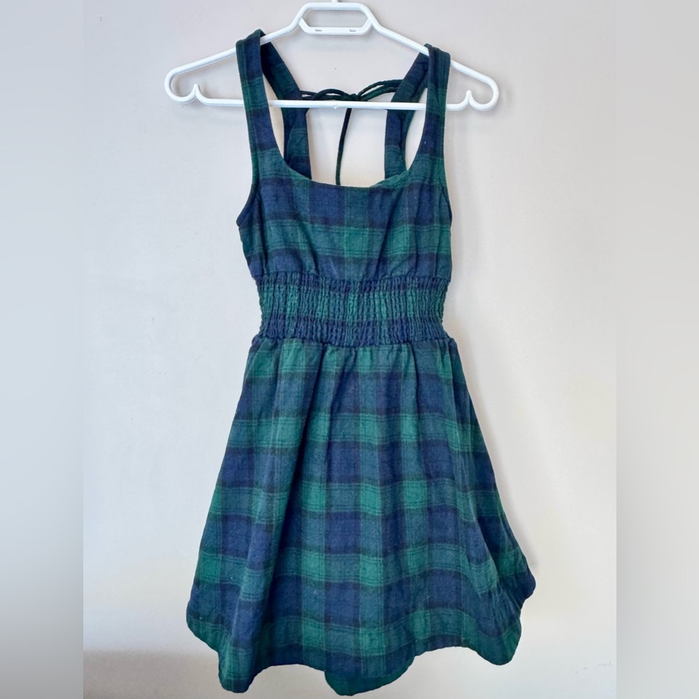 Hill House Cher Mini Dress Black Watch Tartan Cotton Flannel Size S - Picture 7 of 11